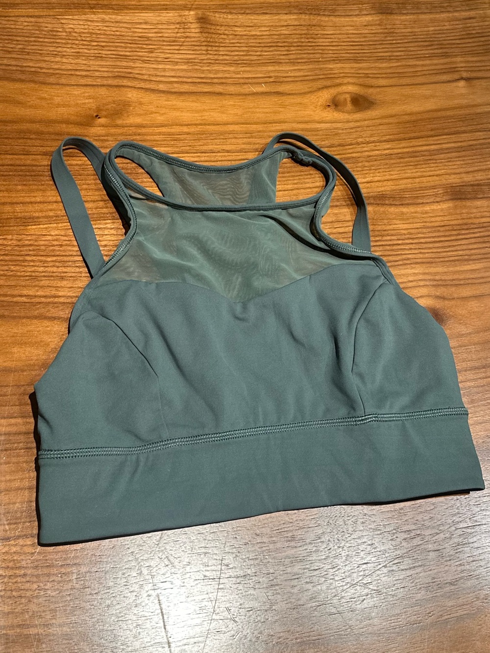 Lululemon green mesh strappy sports bra top size 8